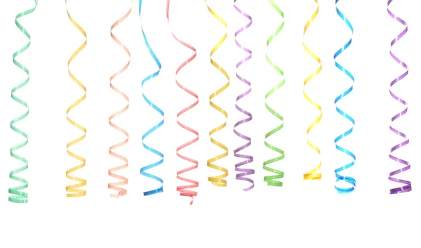 Beautiful colorful streamers isolated on white — Stock Photo, Image