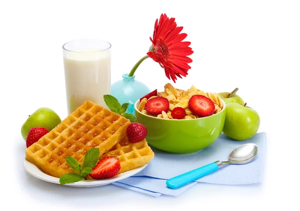 Desayuno ligero aislado en blanco — Foto de Stock