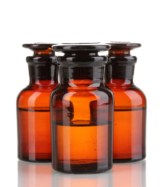Medicine bottles isolated on white — Stock Photo, Image