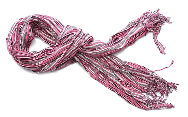 Bright pink female scarf isolated on white — Stock Photo, Image