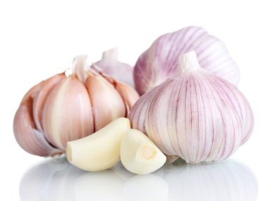 Fresh garlic isolated on white clipart