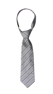 Elegant grey tie isolated on white clipart