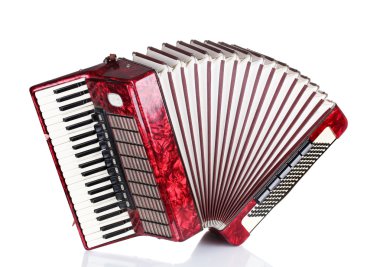 Retro accordion isolated on white clipart