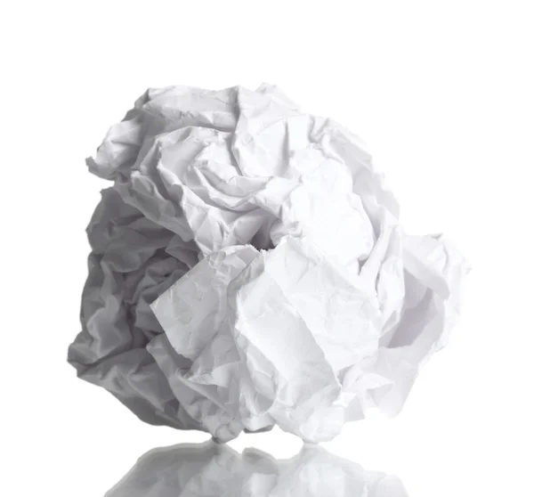 Paperi pallo eristetty valkoinen — kuvapankkivalokuva