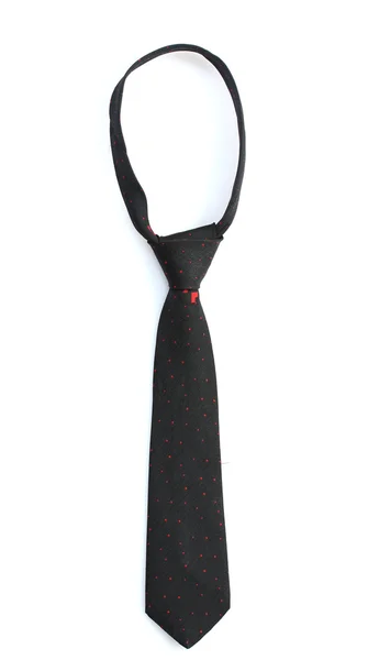 Елегантна чорна краватка ізольована на білому — стокове фото
