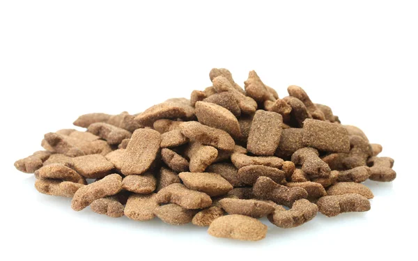 Alimento seco para perros aislado en blanco — Foto de Stock