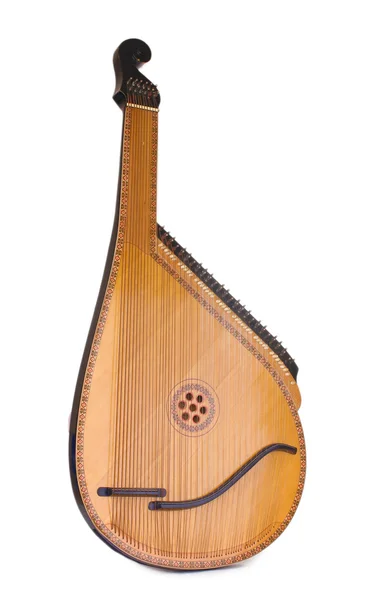 孤立在白色的复古班杜拉-乌克兰乐器 — 图库照片