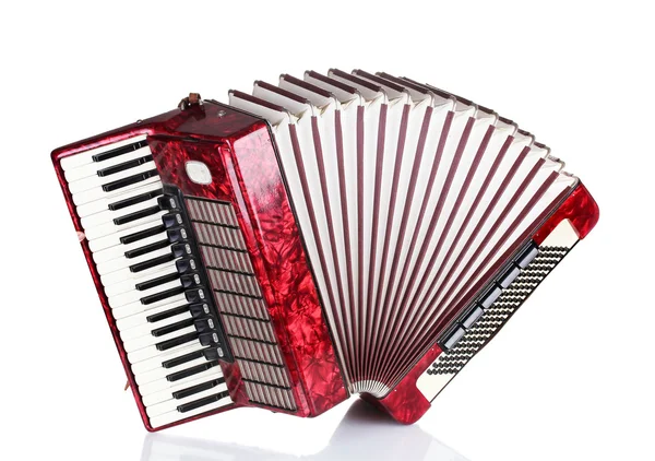 Retro accordion isolated on white — Stock Photo, Image