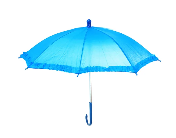 Blauw paraplu geïsoleerd op wit — Stockfoto