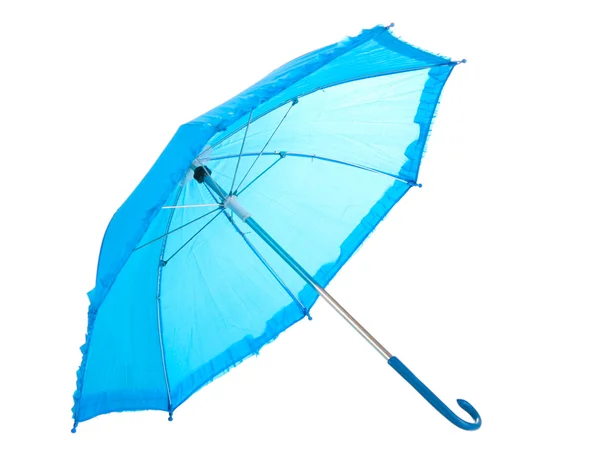 Beyaz izole mavi şemsiye — Stok fotoğraf