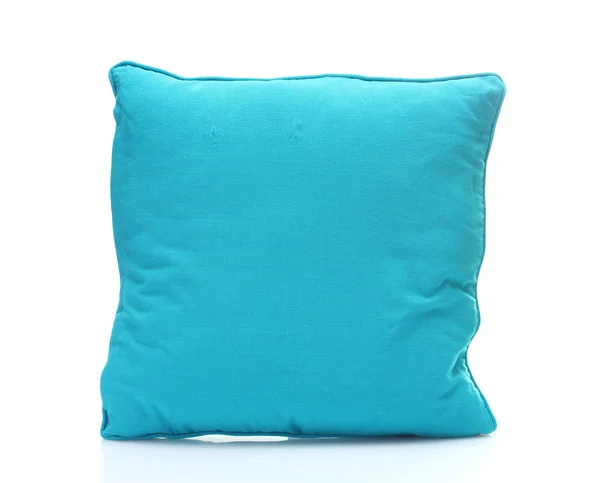 Travesseiro azul brilhante isolado no branco — Fotografia de Stock