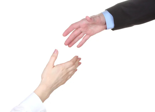 Zwei Hände isoliert auf weiß — Stockfoto