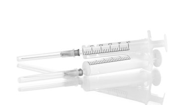 Syringes isolated on white