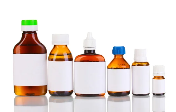 Medische flessen geïsoleerd op wit — Stockfoto
