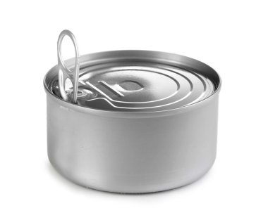 Tin can with pull ring isolated on white clipart