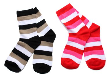 Striped socks isolated on white clipart