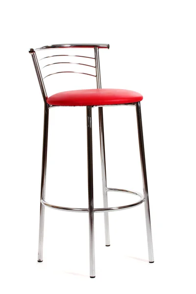 Sedia bar rossa isolata su bianco — Foto Stock