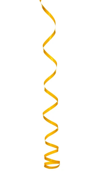 Belo streamer amarelo isolado no branco — Fotografia de Stock