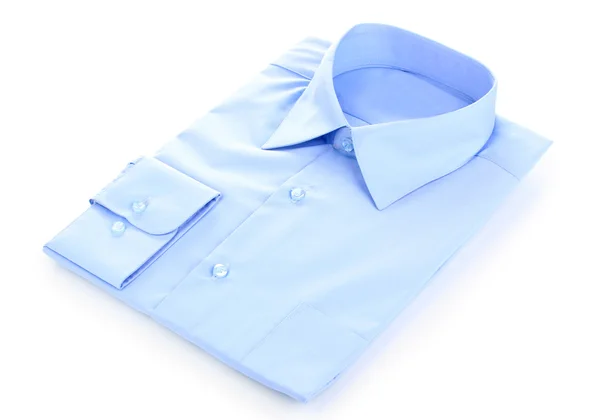 Koszula nowy niebieski mężczyzna na białym tle — Zdjęcie stockowe