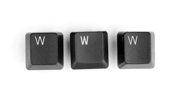Tastatur Tasten sagen www isoliert auf weiß — Stockfoto