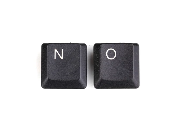 Keyboard keys saying no isolated on white — Stock Photo, Image