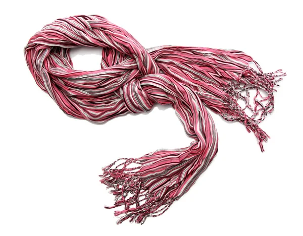 Яскраво-рожевий жіночий шарф ізольований на білому — стокове фото