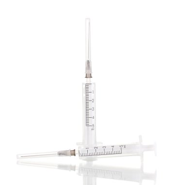 Syringes isolated on white