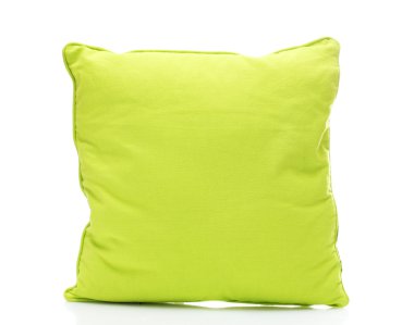 Green bright pillow isolated on white clipart