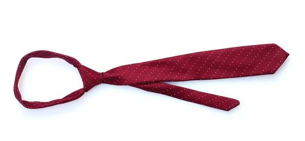 Élégante cravate rouge isolée sur blanc — Photo