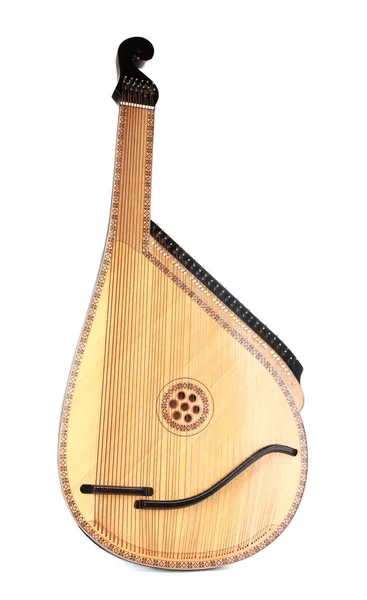 Retro bandura-Oekraïense muziekinstrument geïsoleerd op wit — Stockfoto