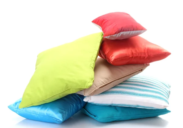 Bright pillows isolated on white — Stock Photo, Image