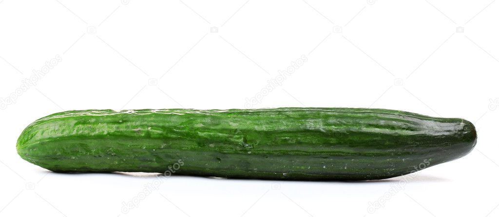 Long cucumber isolated on white
