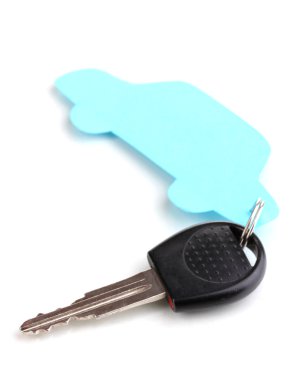 Car key with charm isolated on white clipart