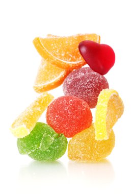 Colorful jelly candies isolated on white clipart