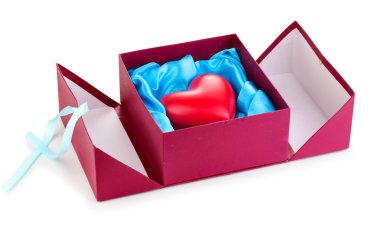 Heart in box isolated on white clipart