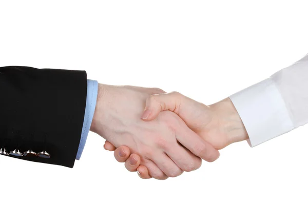 Business handshake isolated on white — Stock Photo, Image