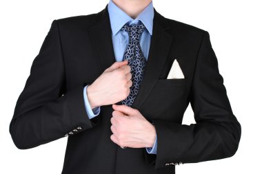 işadamı ile üzerine beyaz izole kravat