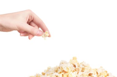 lezzetli bir toplama el popcorn