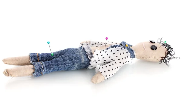 Muñeco vudú niño aislado en blanco — Foto de Stock