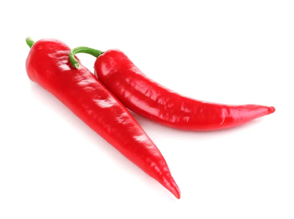 Red hot chilli pepř izolované na bílém — Stock fotografie
