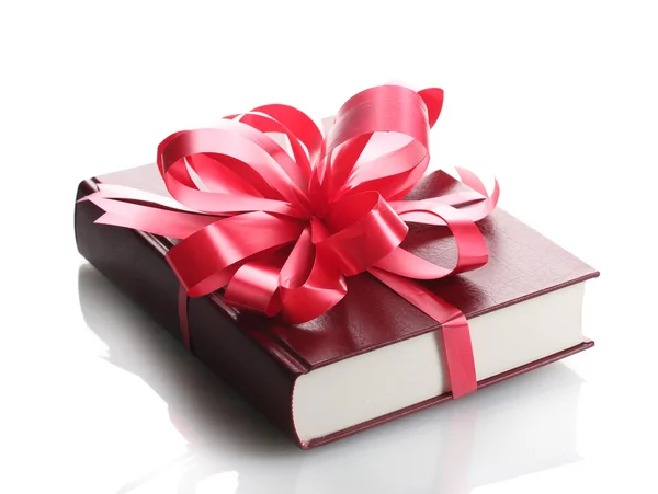 Rotbuch für Geschenk isoliert auf weiß — Stockfoto