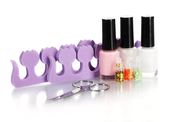 Conjunto de pedicure isolado em branco — Fotografia de Stock