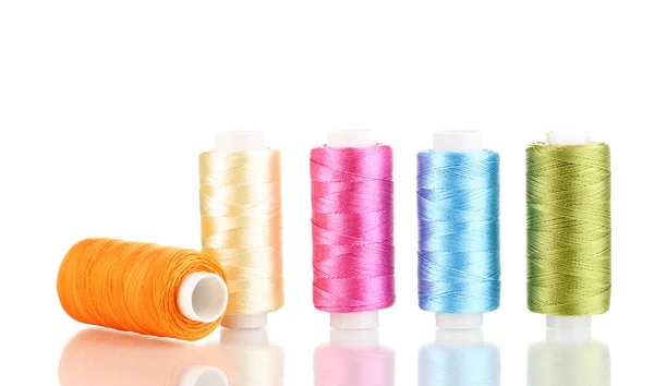 Many spools of thread isolated on white — Stock Photo, Image