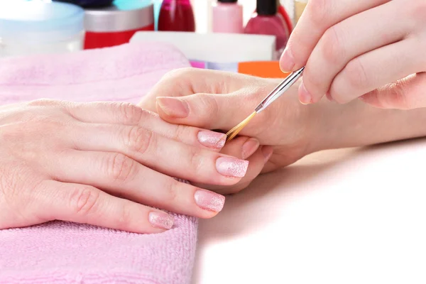 Manicure process in beautiful salon — Stock Photo, Image