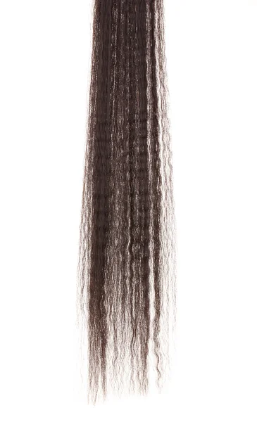 Vlnité hnědé vlasy izolovaných na bílém — Stock fotografie