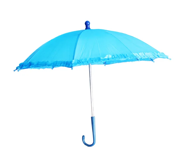 Parapluie bleu isolé sur blanc — Photo