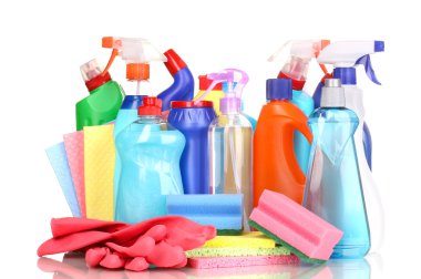 Cleaning items isolated on white clipart