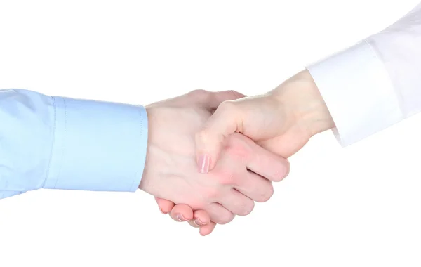 Business handshake isolated on white — Stock Photo, Image