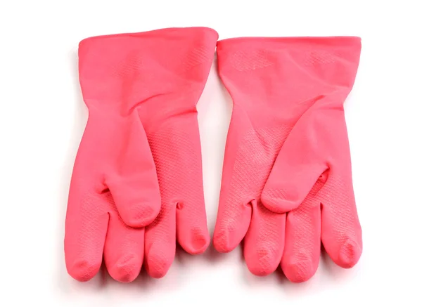 Kleur schoonmaken handschoenen geïsoleerd op wit — Stockfoto