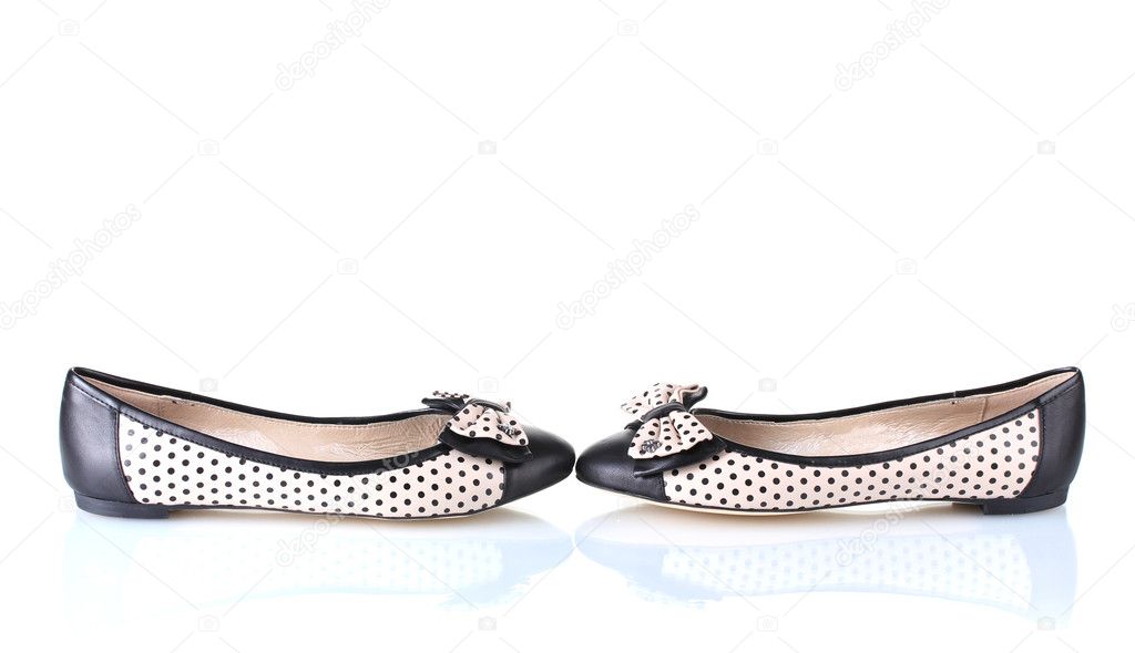 Female flat ballet shoes patterned with 